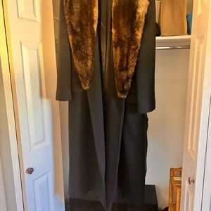 Perry Ellis Wool Jacket Real Fur Collar